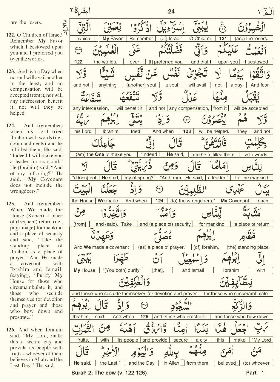Quran English Parah 1 Page 24