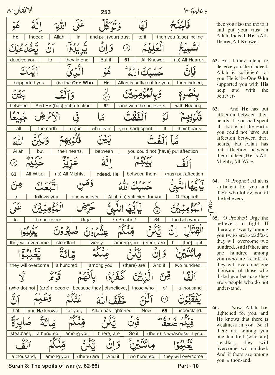 Quran English Parah 10 Page 5