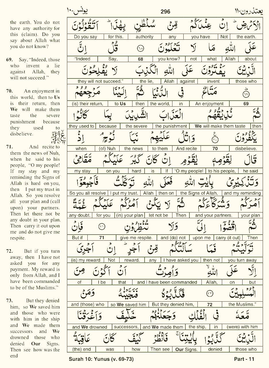 Quran English Parah 11 Page 22