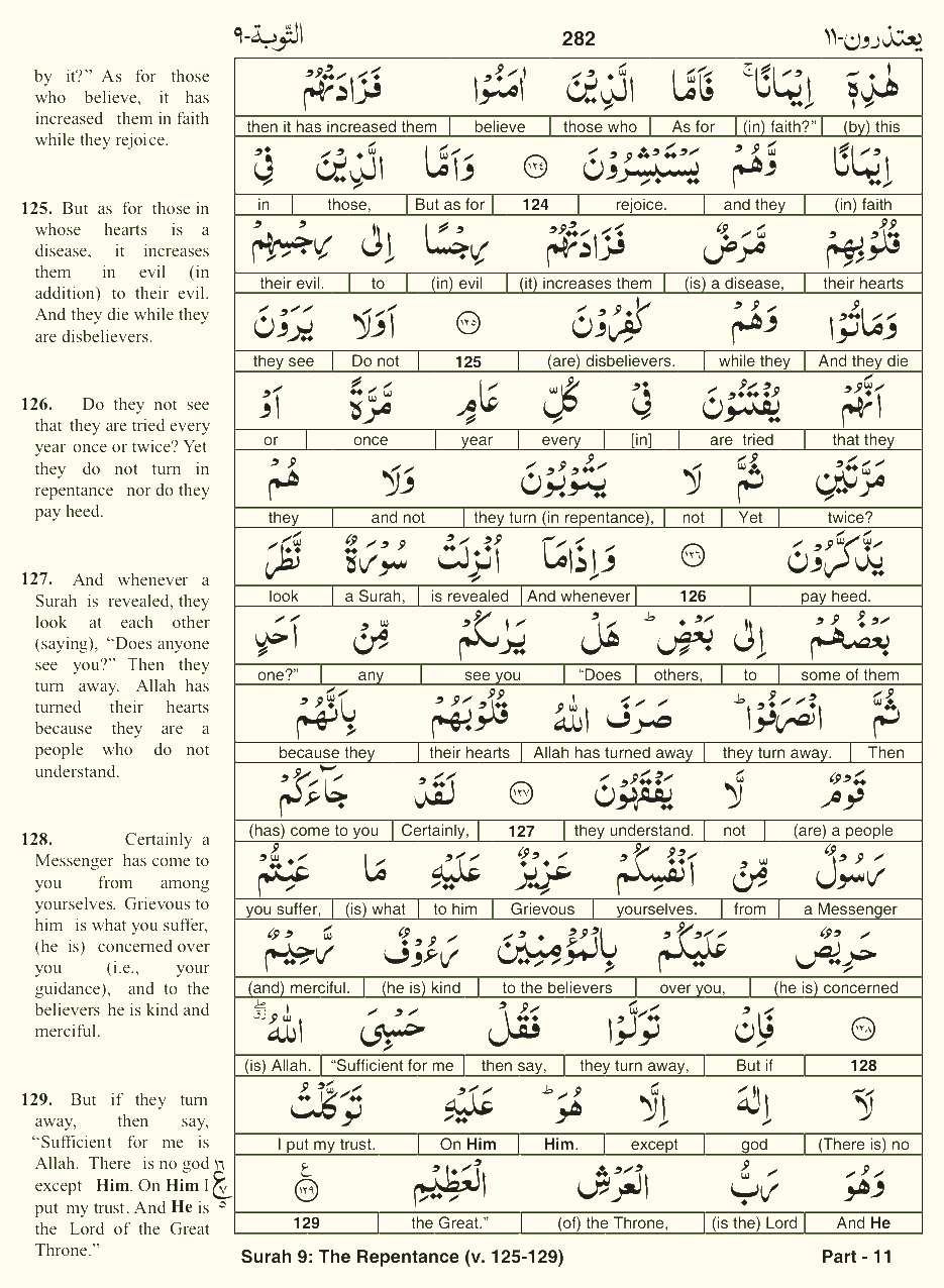 Quran English Parah 11 Page 8
