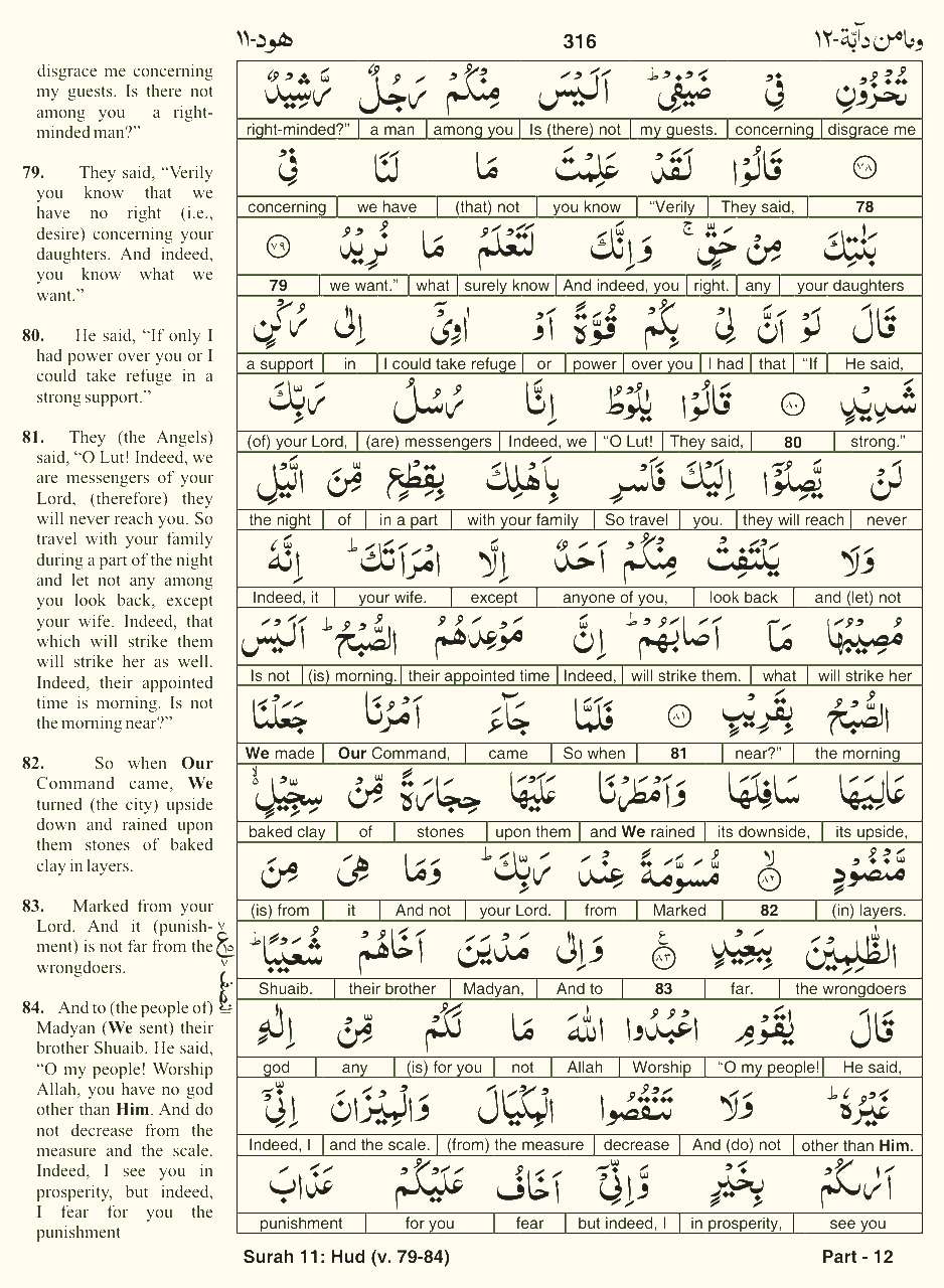Quran English Parah 12 Page 13