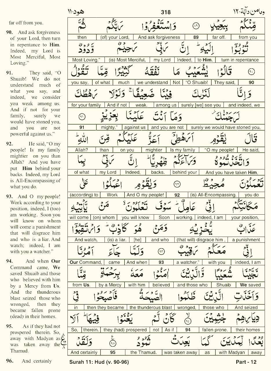 Quran English Parah 12 Page 15