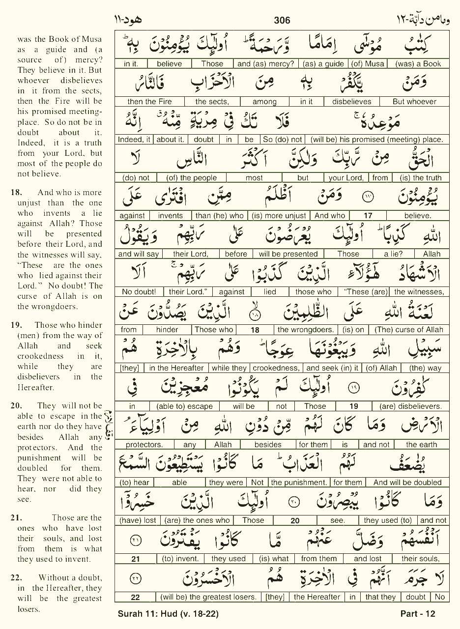 Quran English Parah 12 Page 3