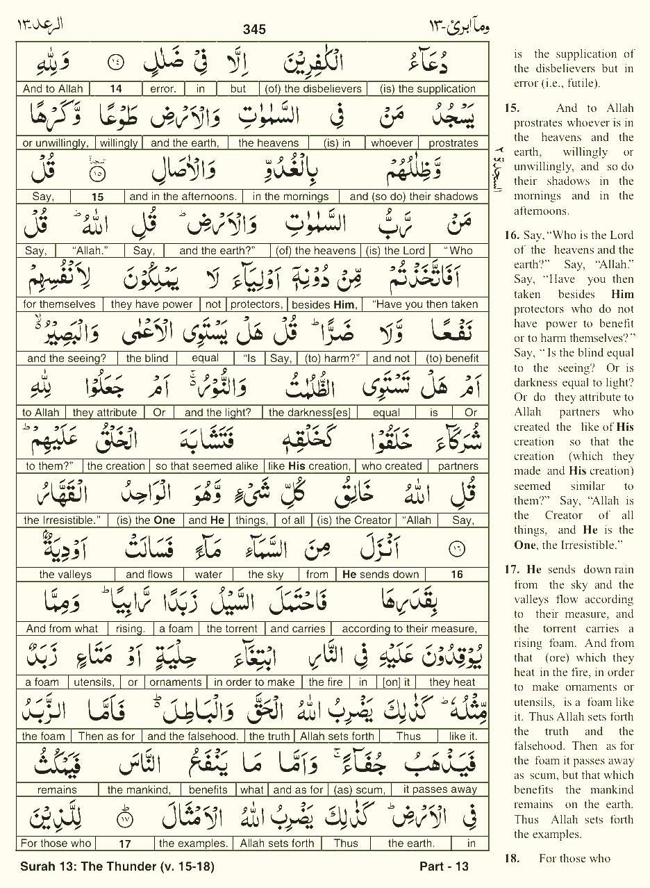 Quran English Parah 13 Page 14