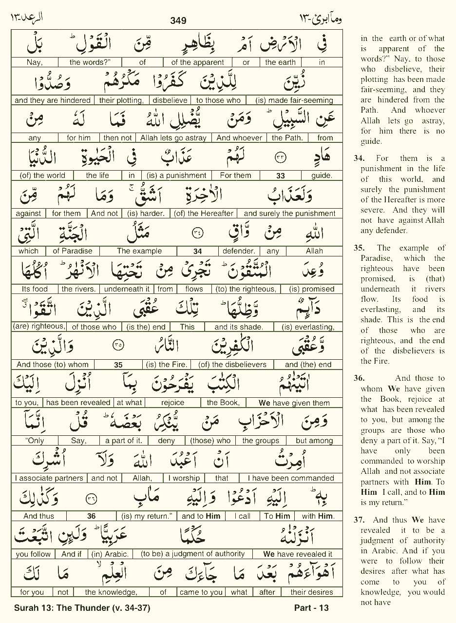 Quran English Parah 13 Page 18