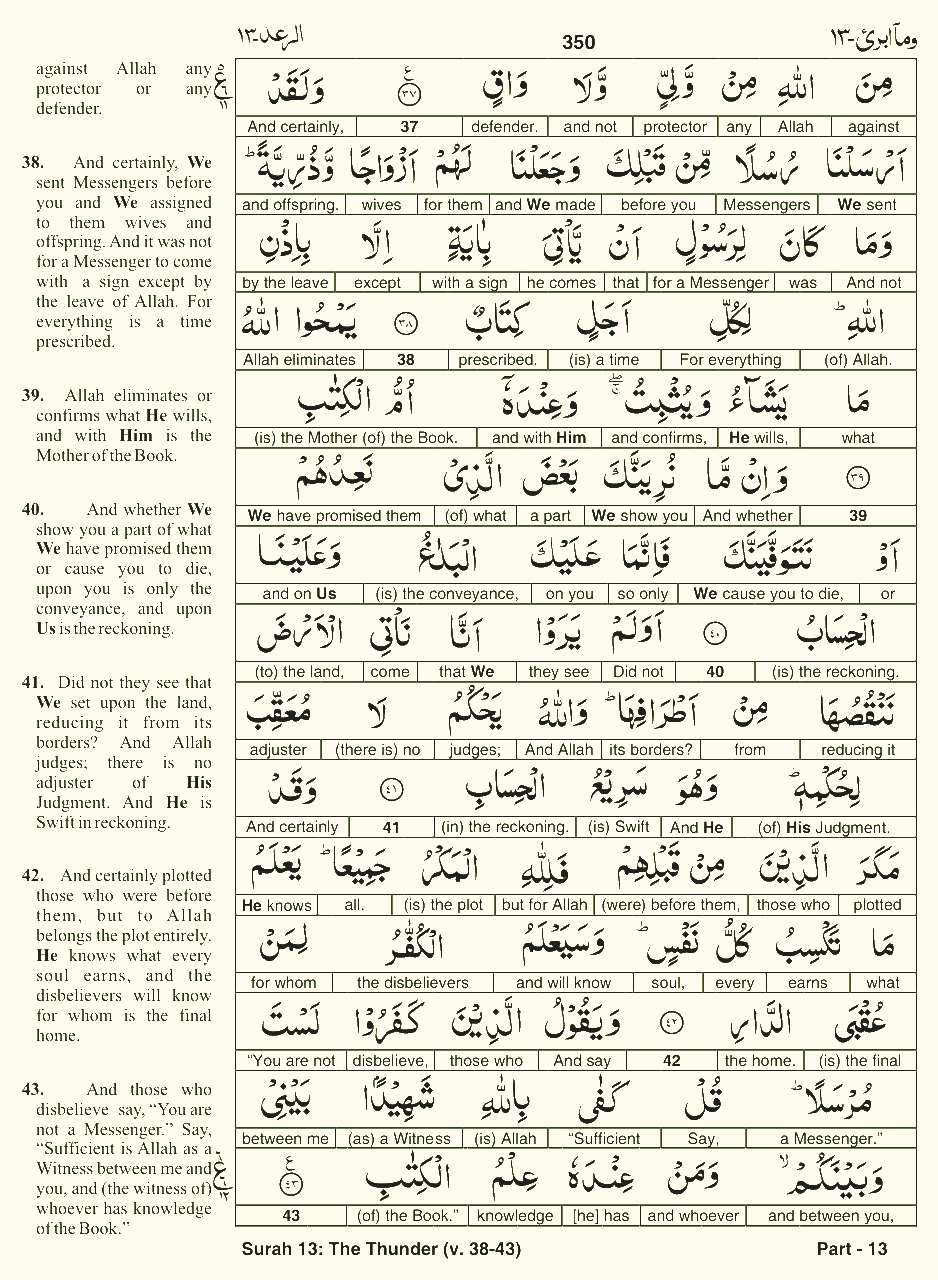 Quran English Parah 13 Page 19