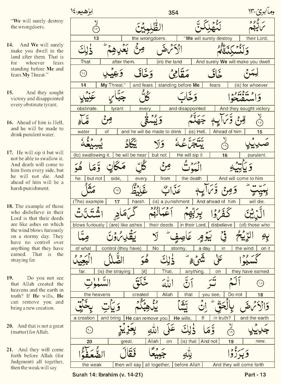 Quran English Parah 13 Page 23