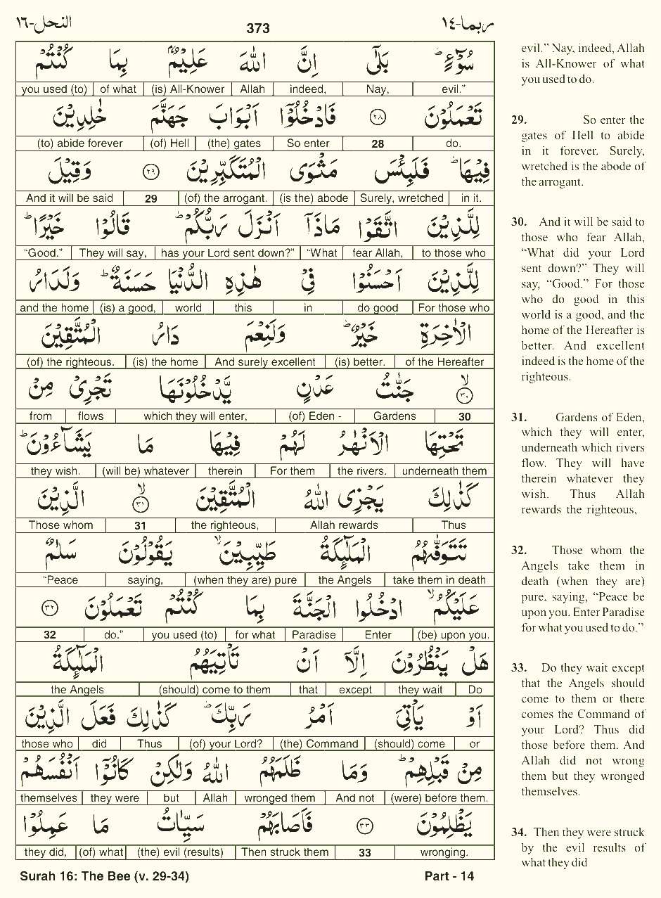 Quran English Parah 14 Page 13