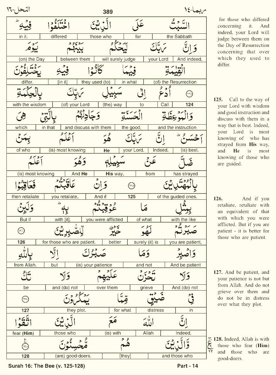 Quran English Parah 14 Page 29