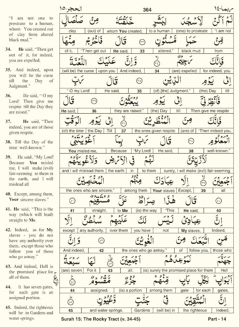 Quran English Parah 14 Page 4
