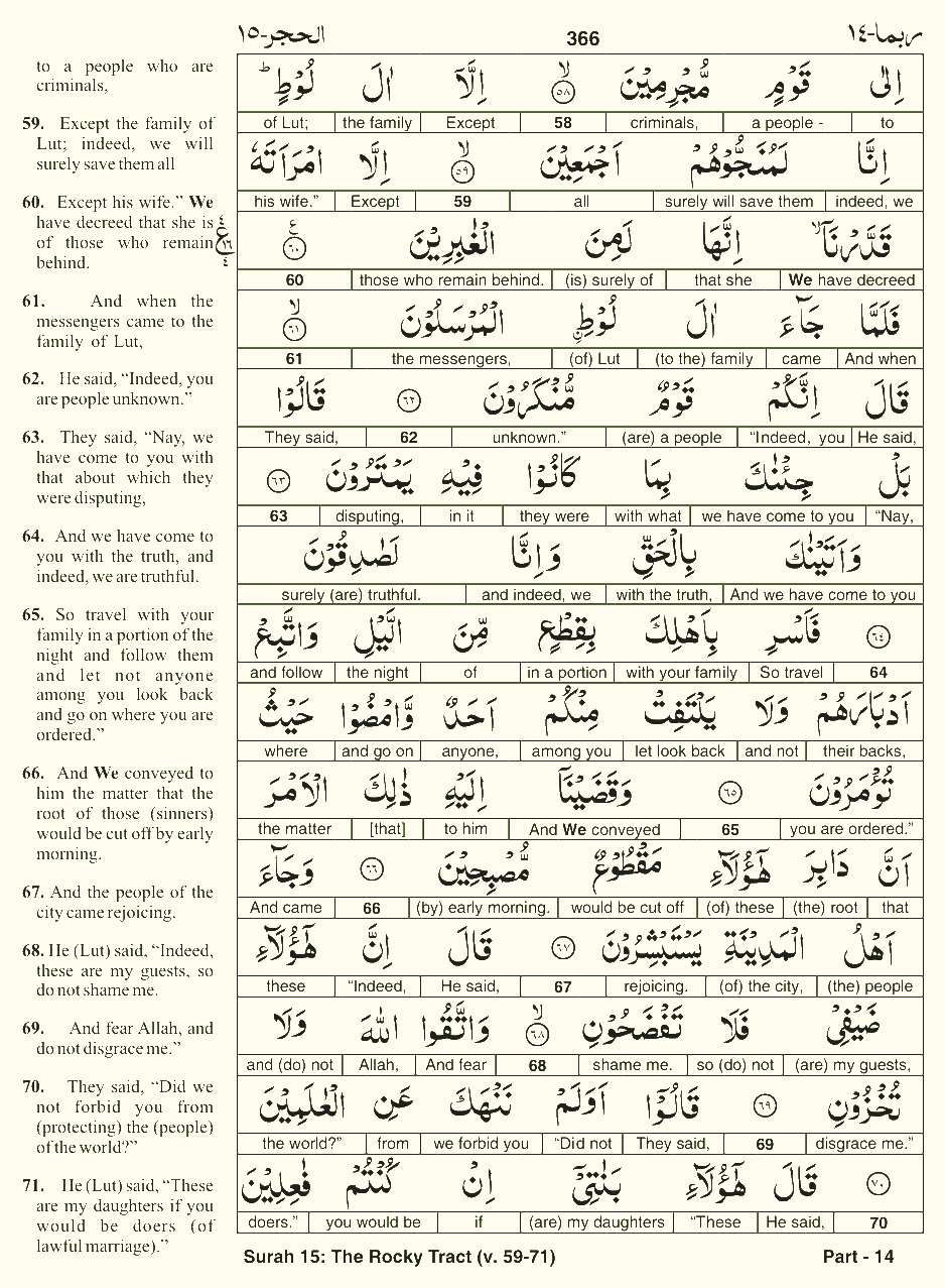 Quran English Parah 14 Page 6