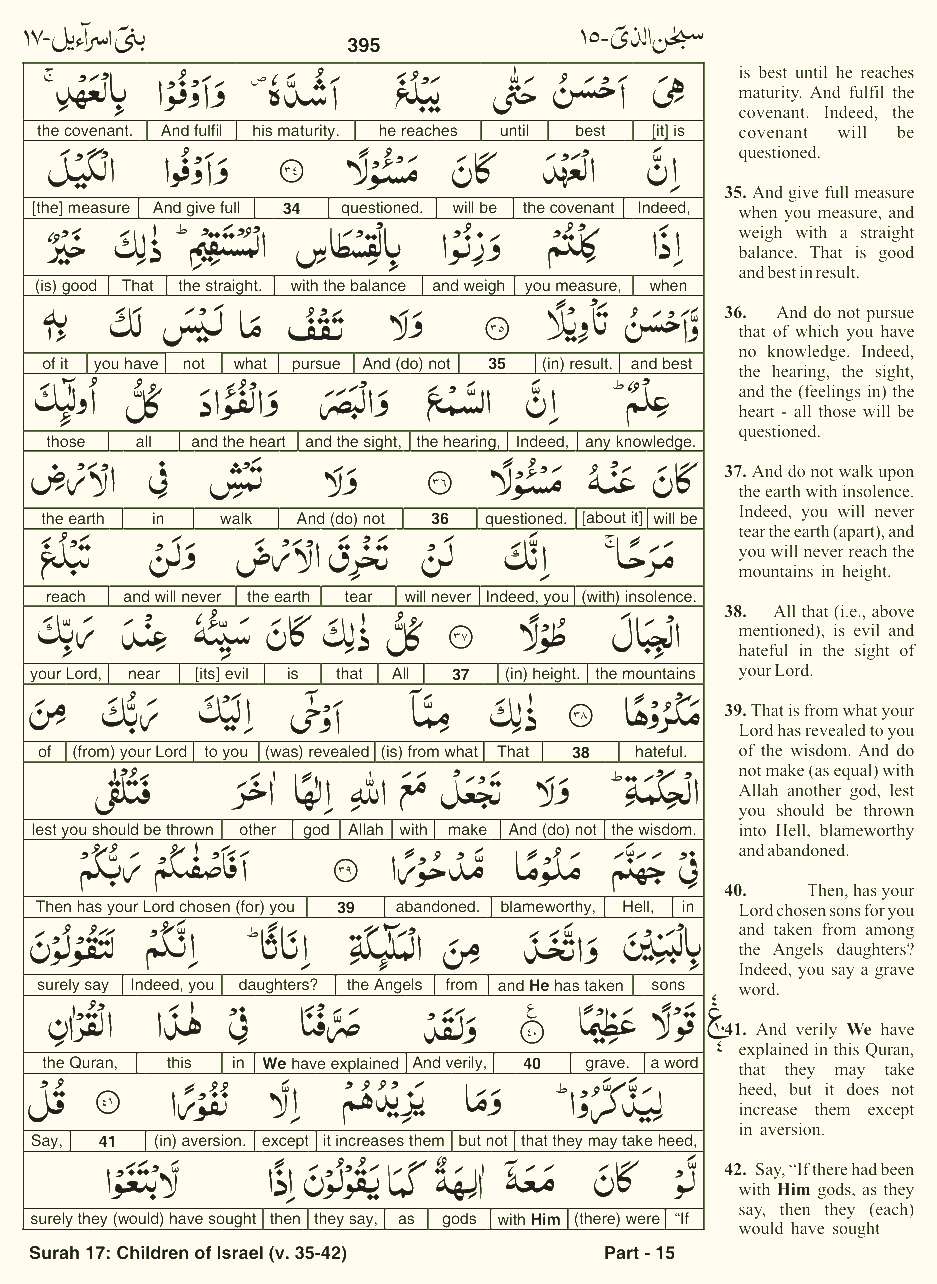Quran English Parah 15 Page 6
