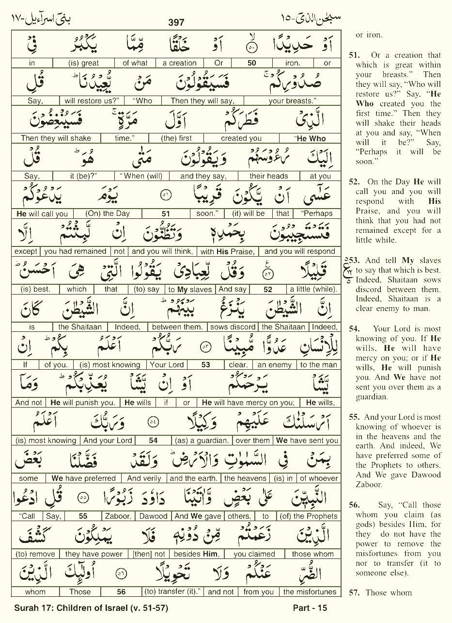 Quran English Parah 15 Page 8