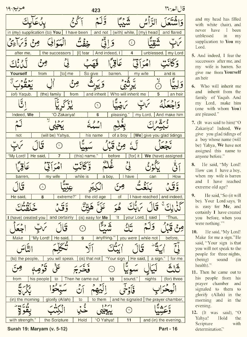 Quran English Parah 16 Page 6