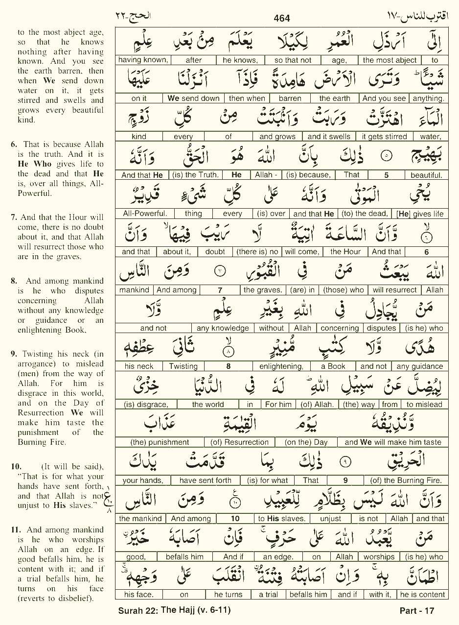 Quran English Parah 17 Page 16