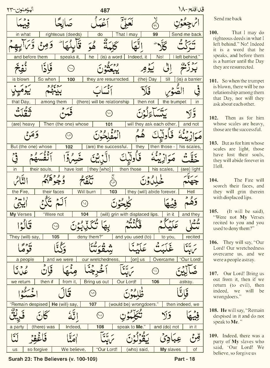 Quran English Parah 18 Page 11