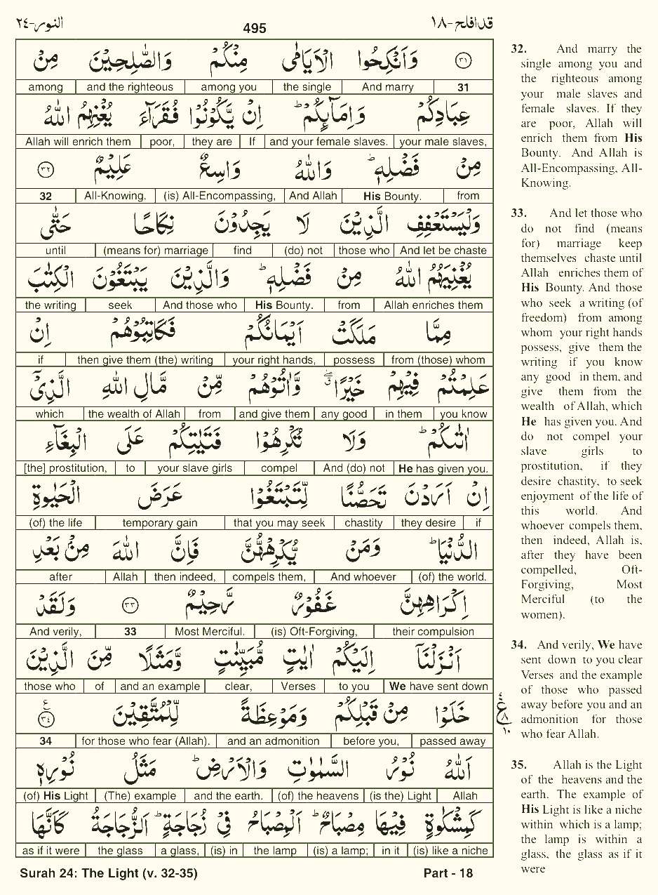 Quran English Parah 18 Page 19