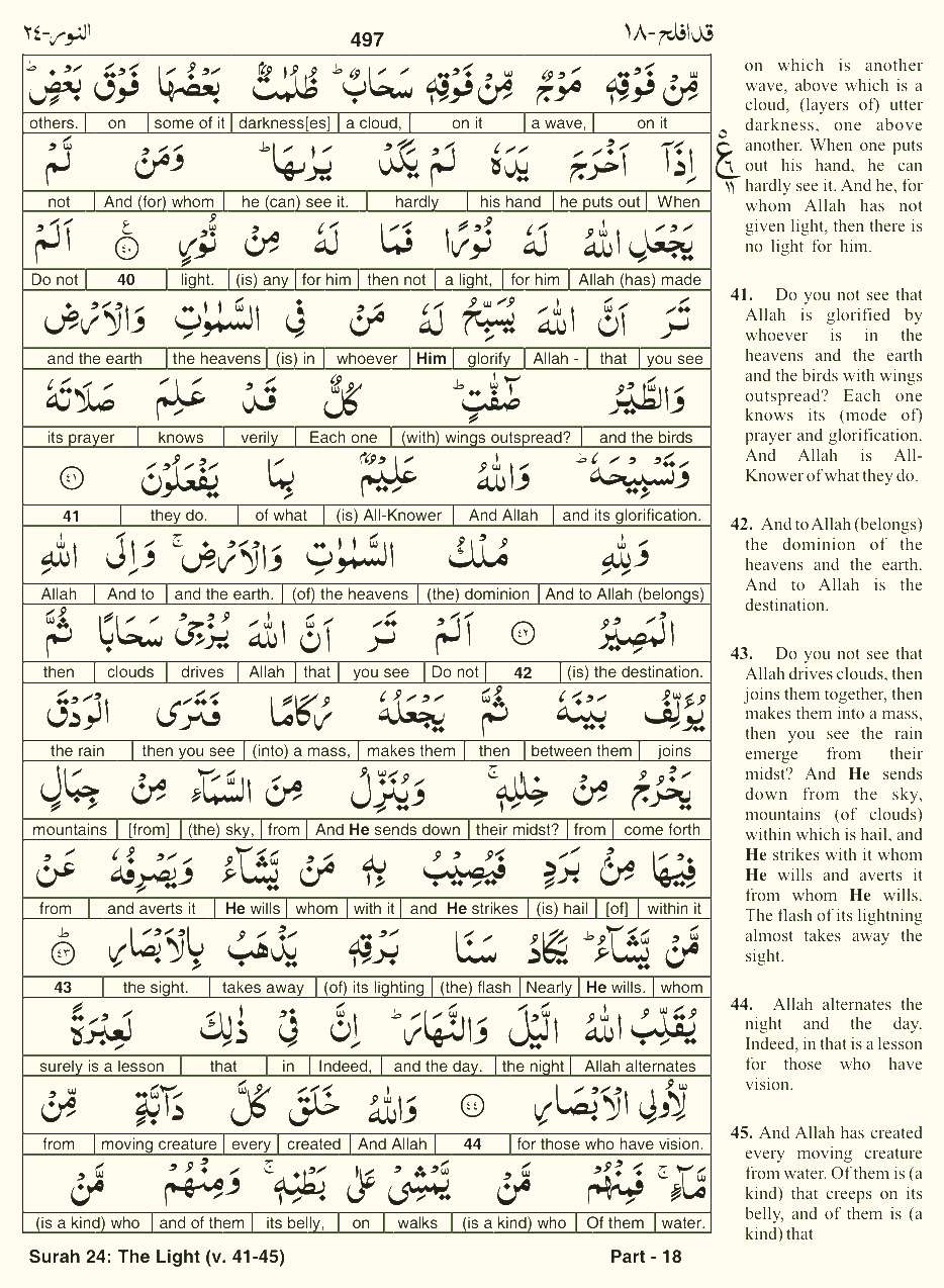 Quran English Parah 18 Page 21