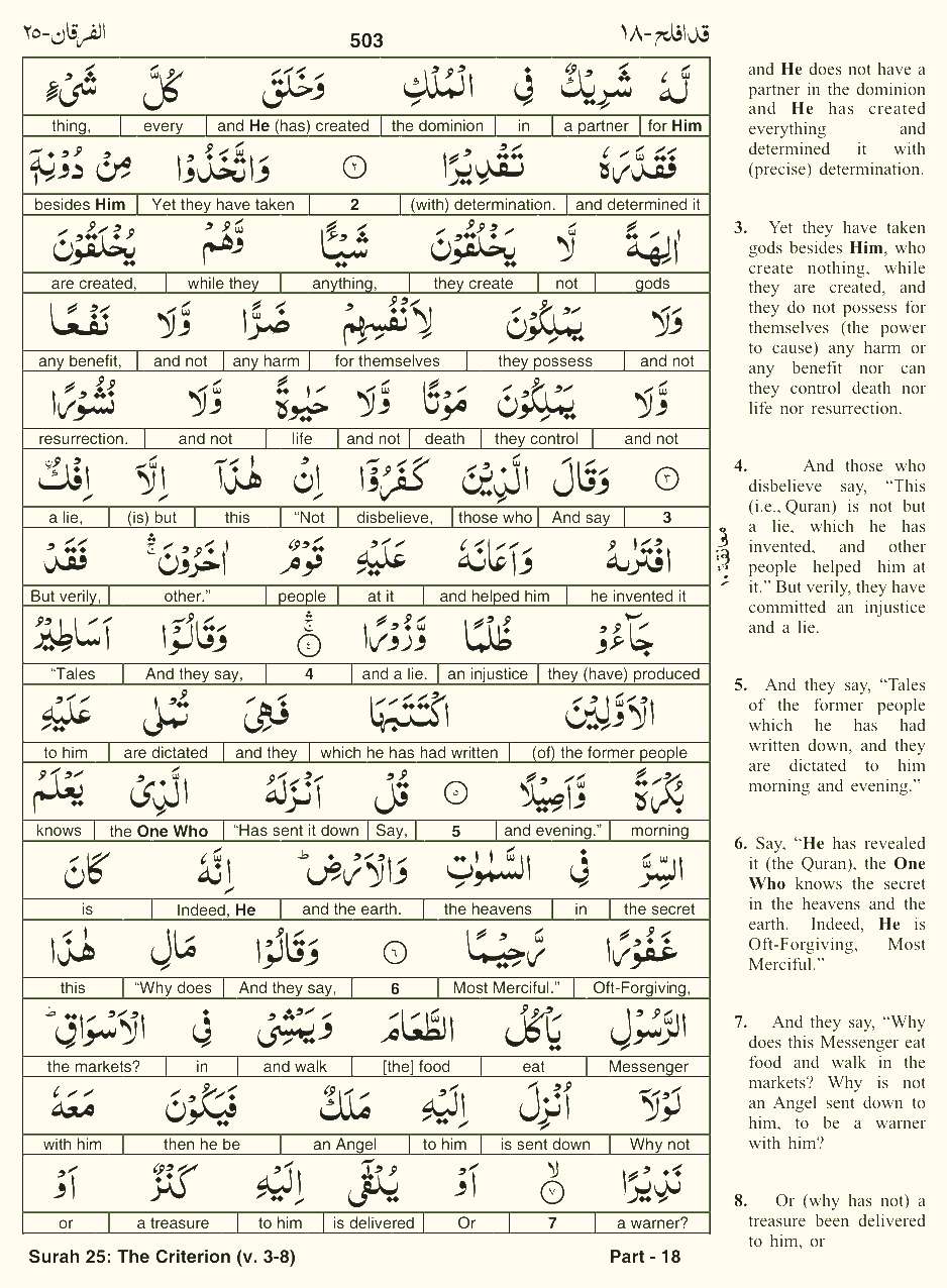 Quran English Parah 18 Page 27