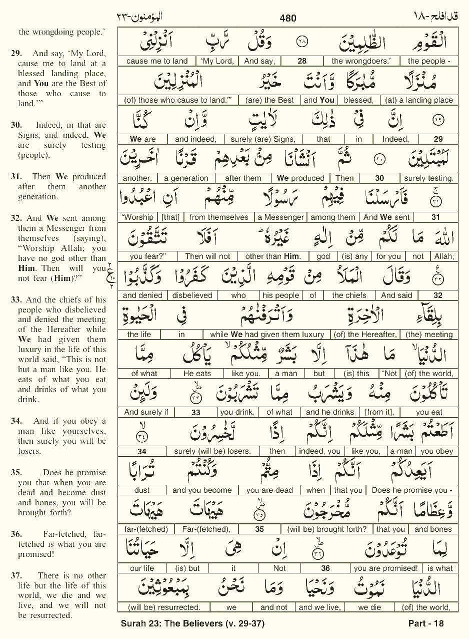 Quran English Parah 18 Page 4