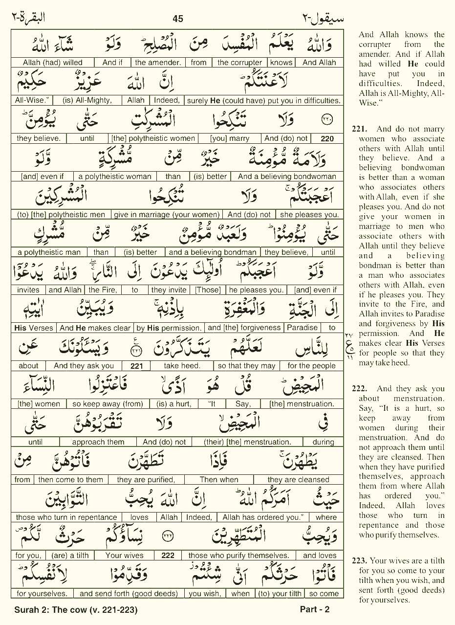 Quran English Parah 2 Page 18