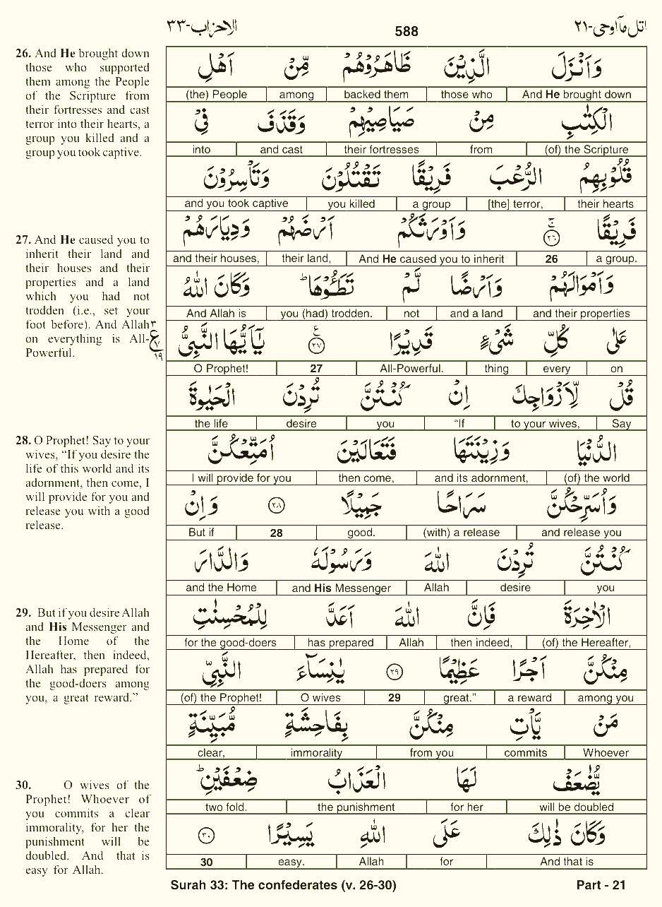 Quran English Parah 21 Page 28