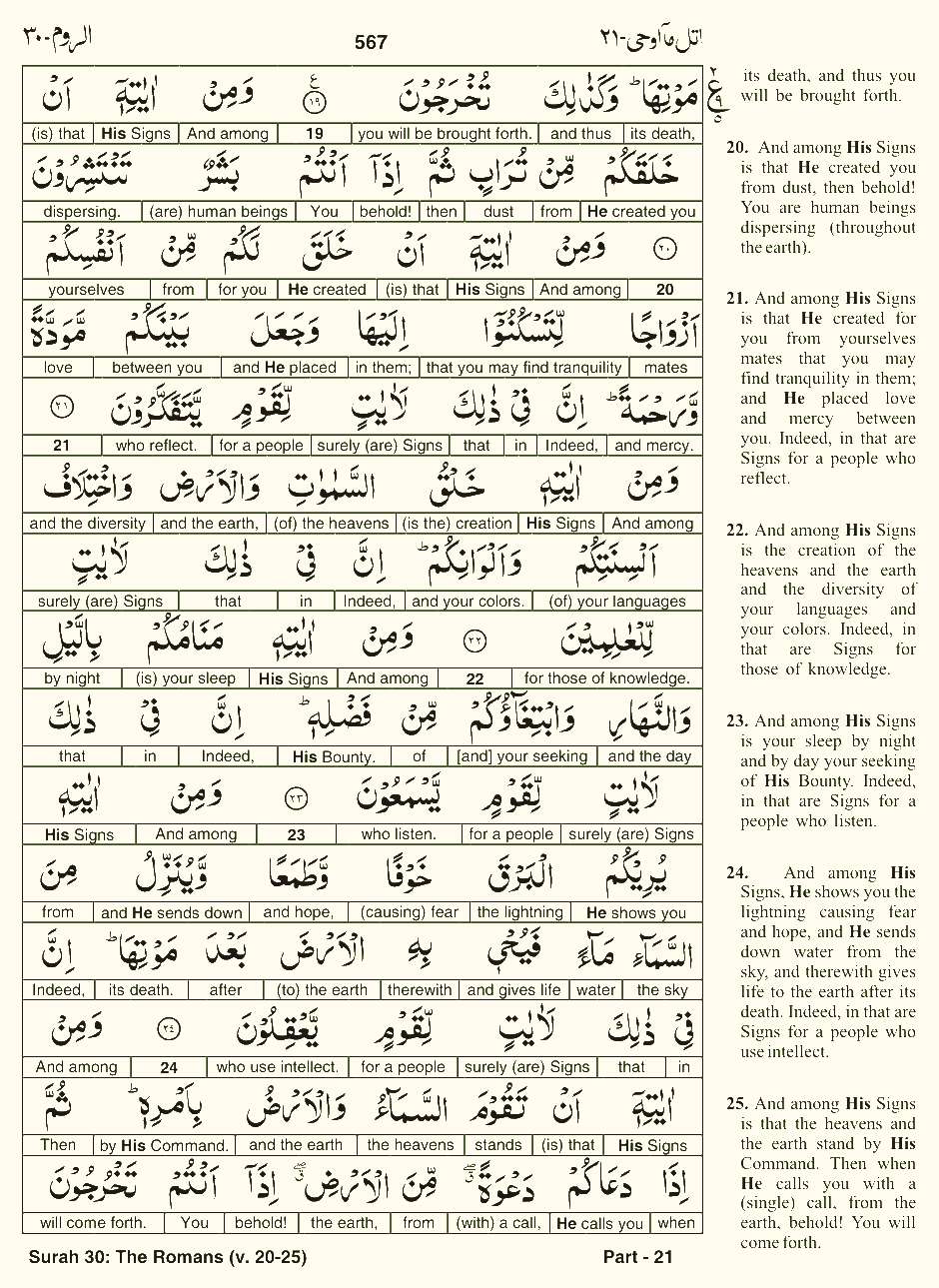 Quran English Parah 21 Page 7