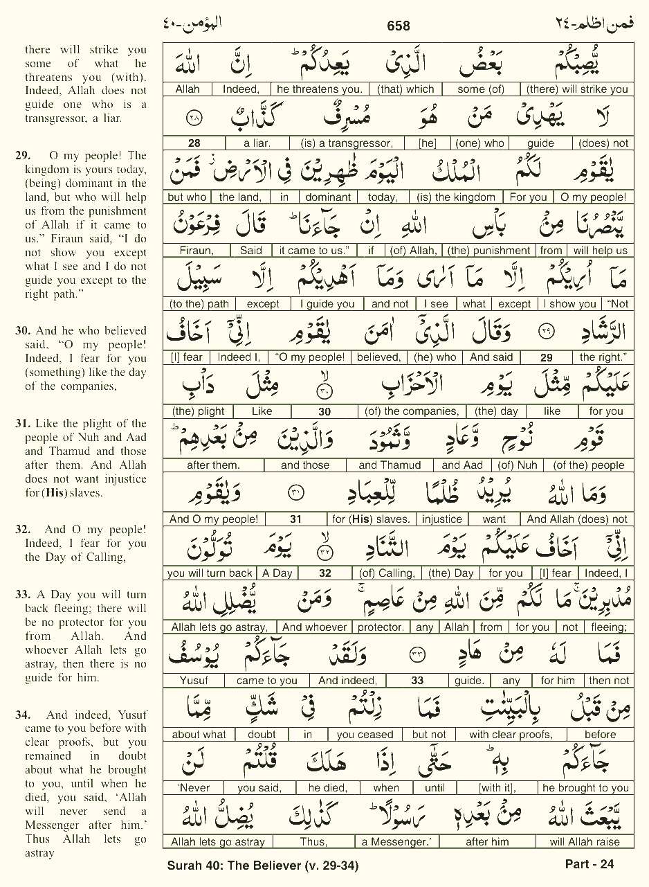 Quran English Parah 24 Page 12