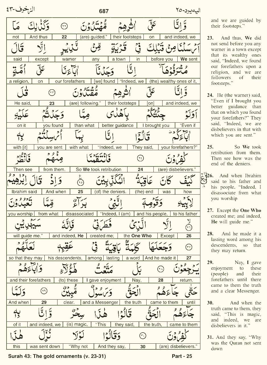Quran English Parah 25 Page 14
