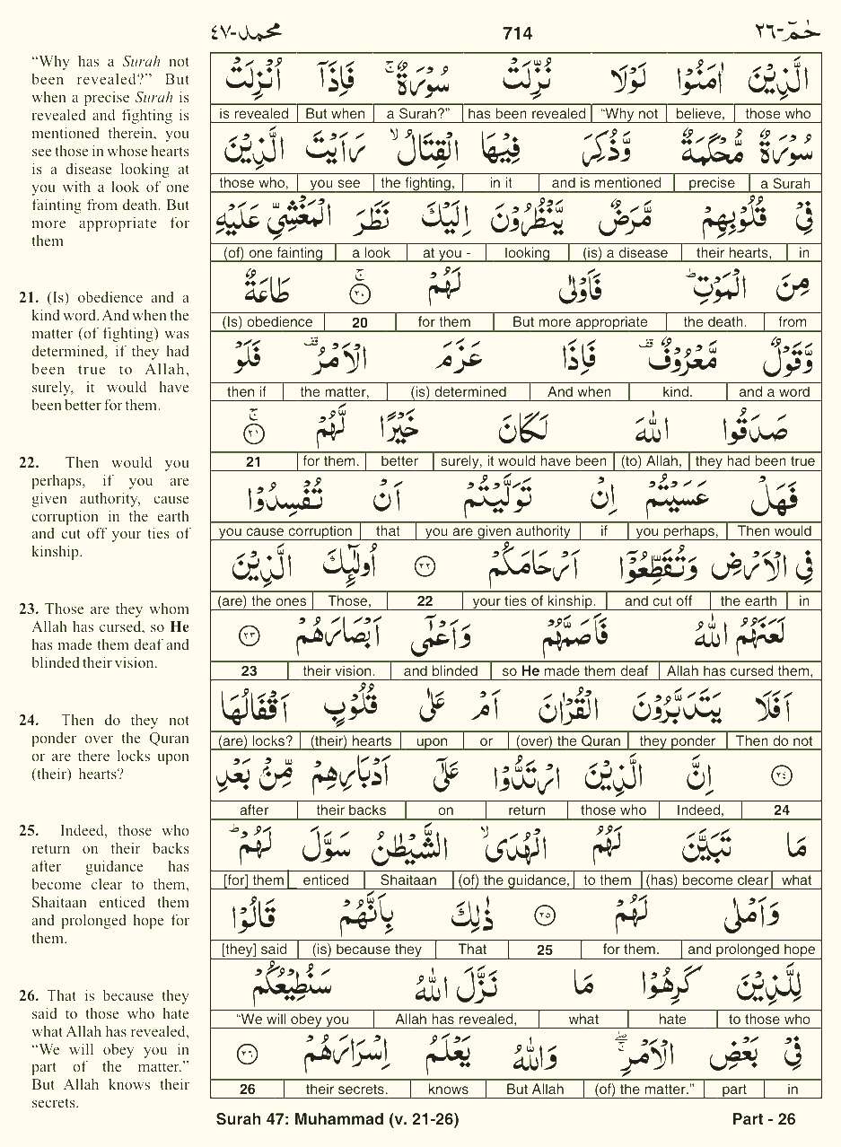 Quran English Parah 26 Page 11