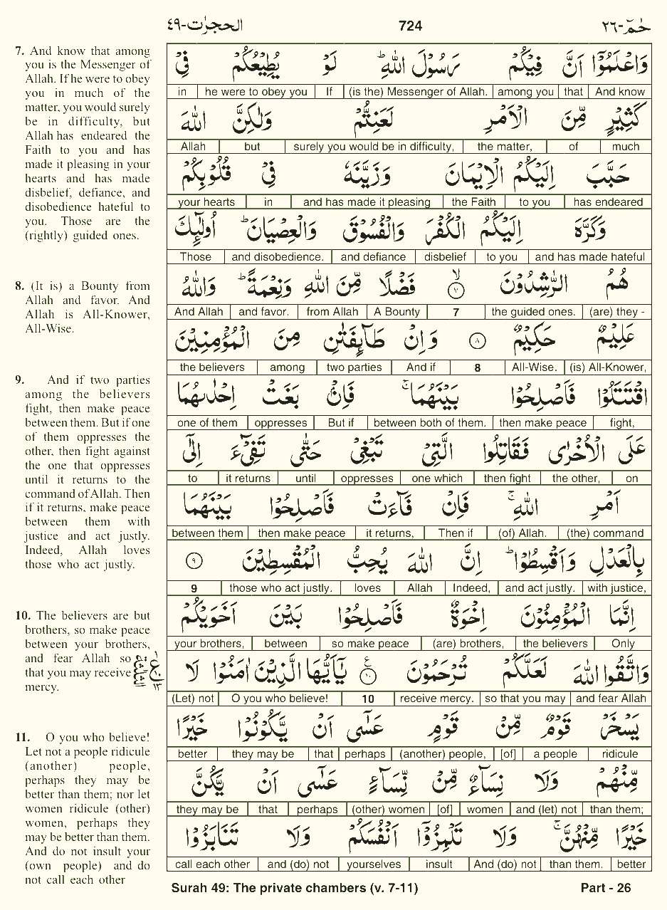 Quran English Parah 26 Page 21