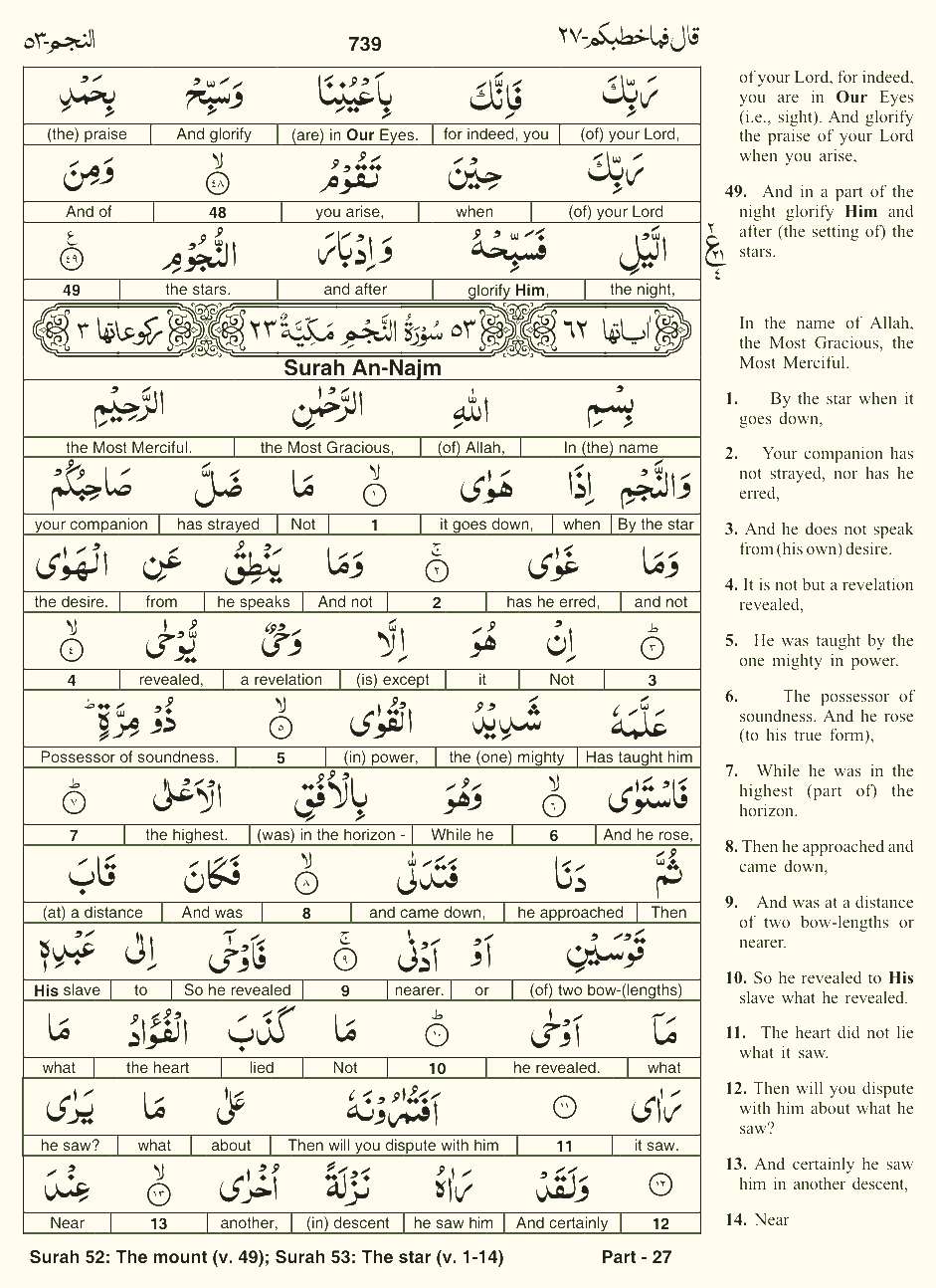 Quran English Parah 27 Page 7