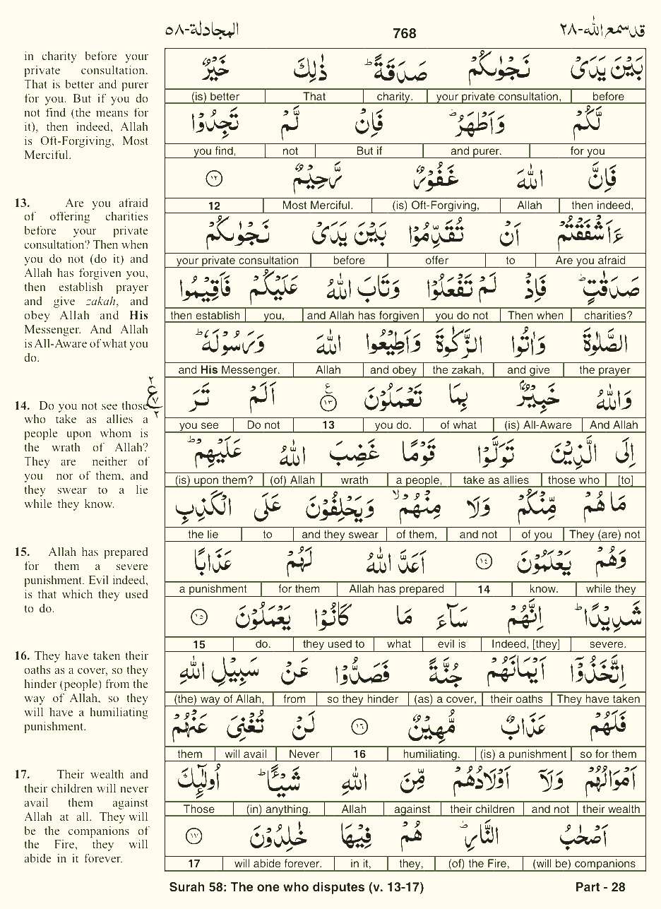 Quran English Parah 28 Page 4