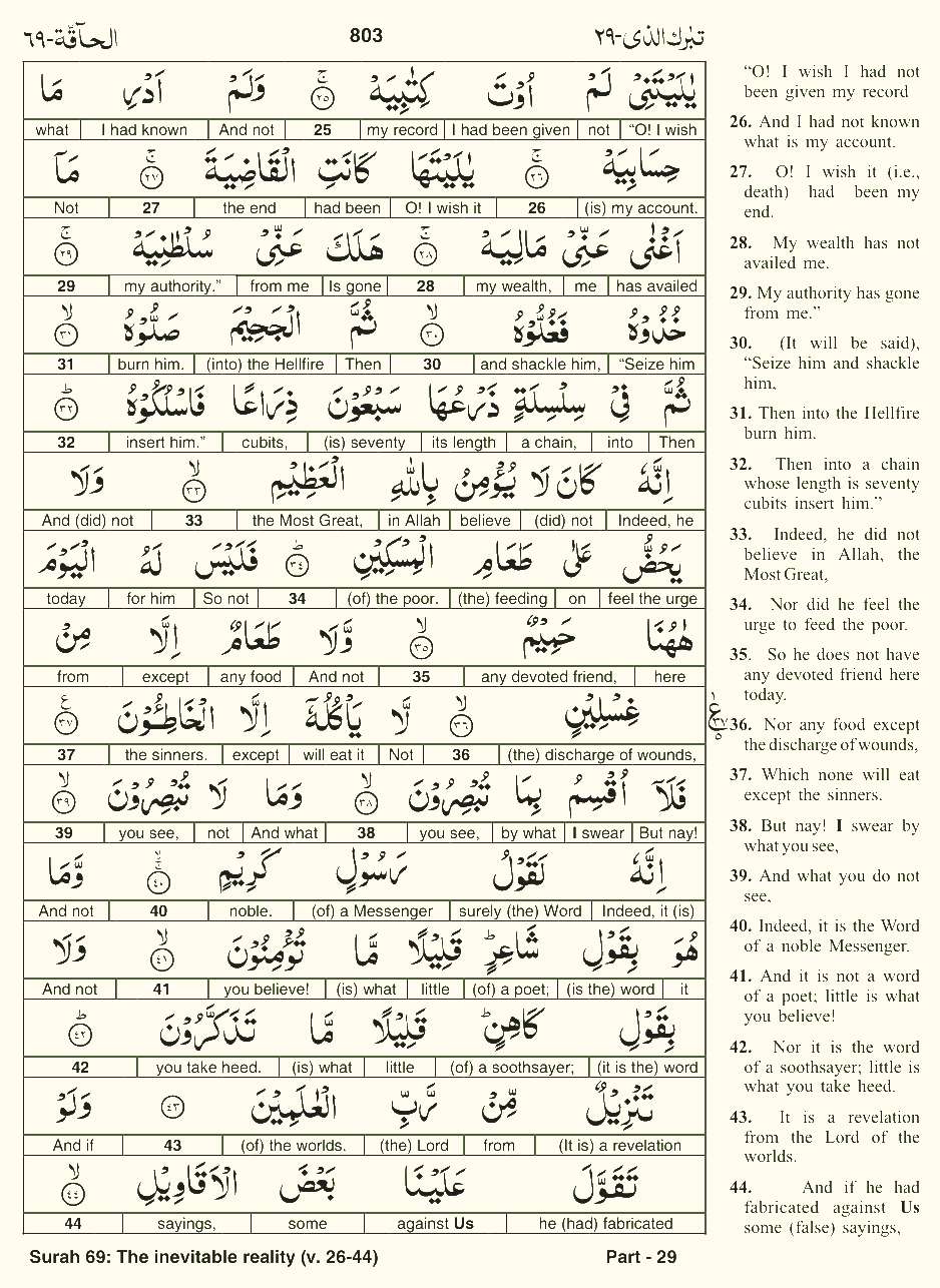 Quran English Parah 29 Page 10
