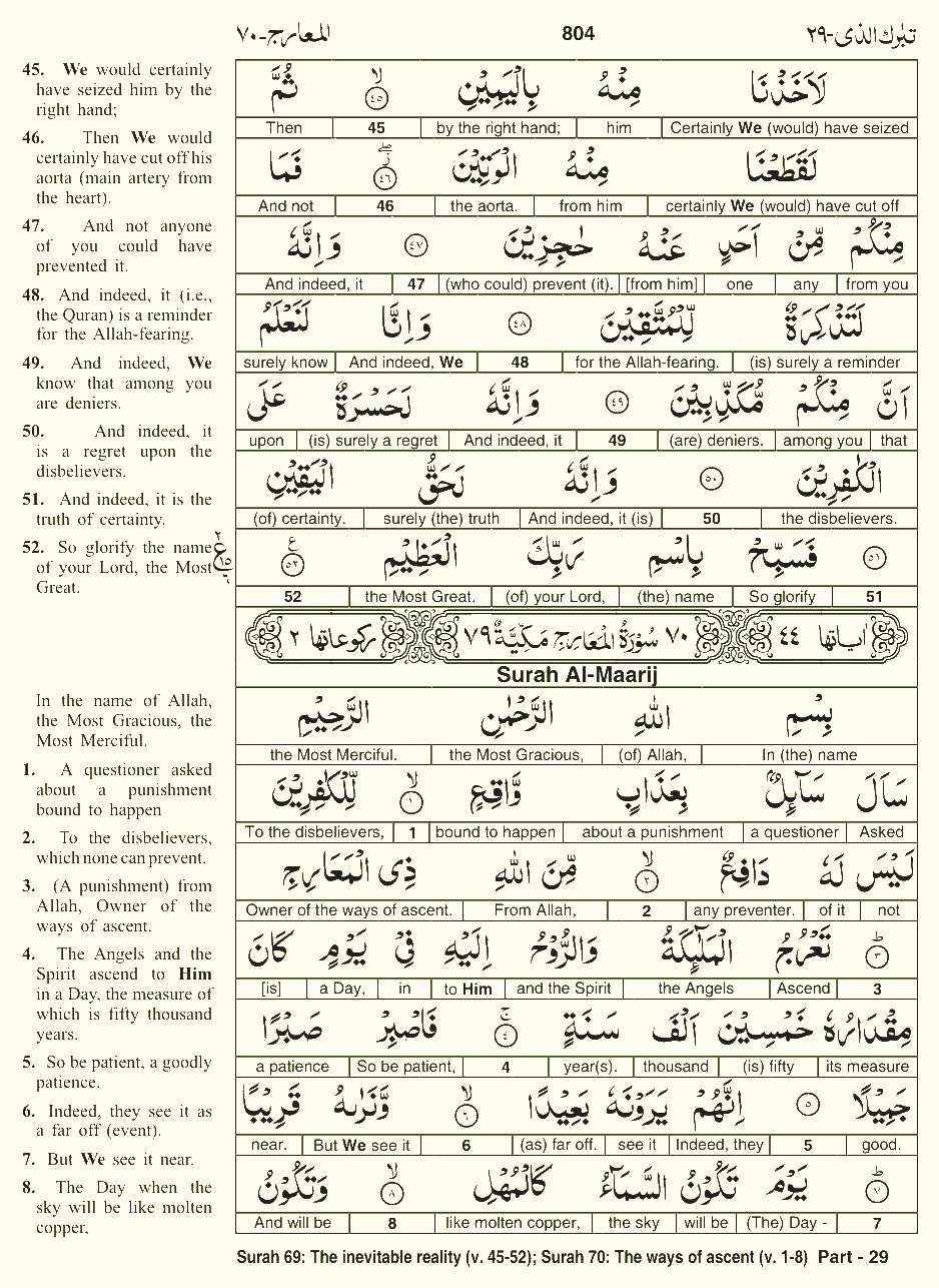 Quran English Parah 29 Page 11
