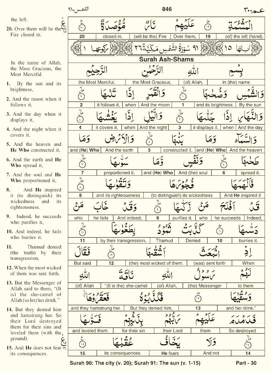Quran English Parah 30 Page 21