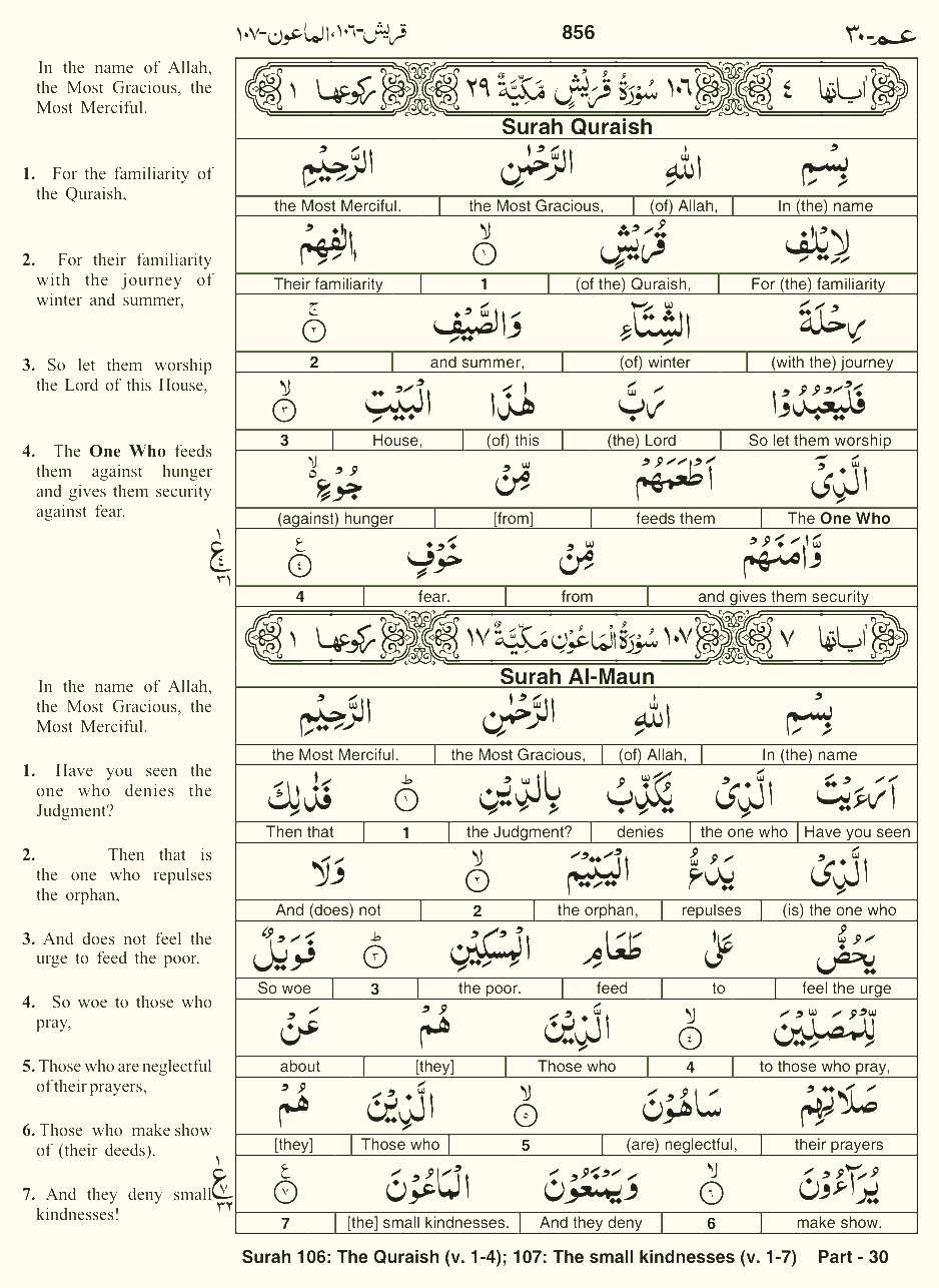 Quran English Parah 30 Page 31