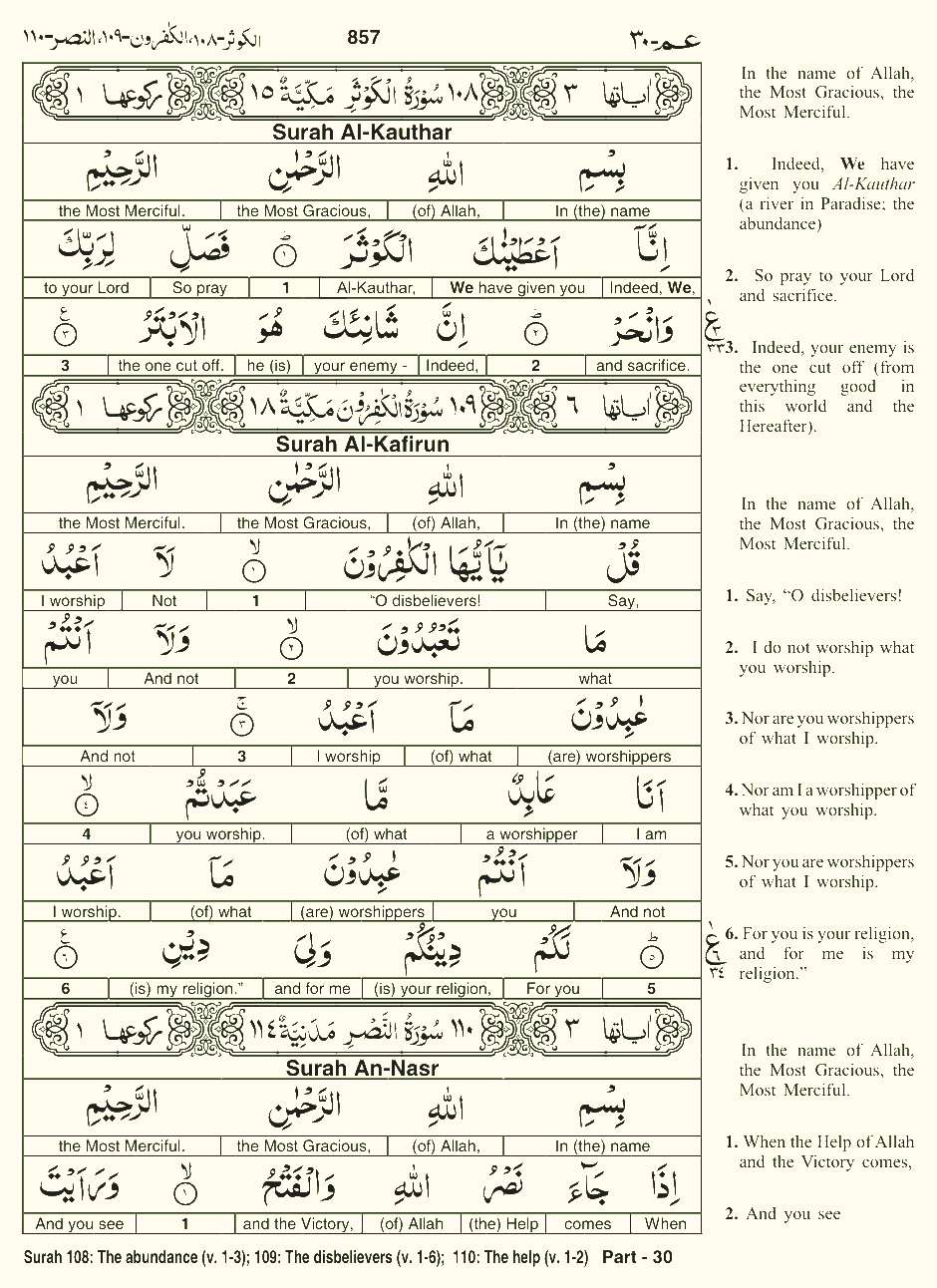 Quran English Parah 30 Page 32