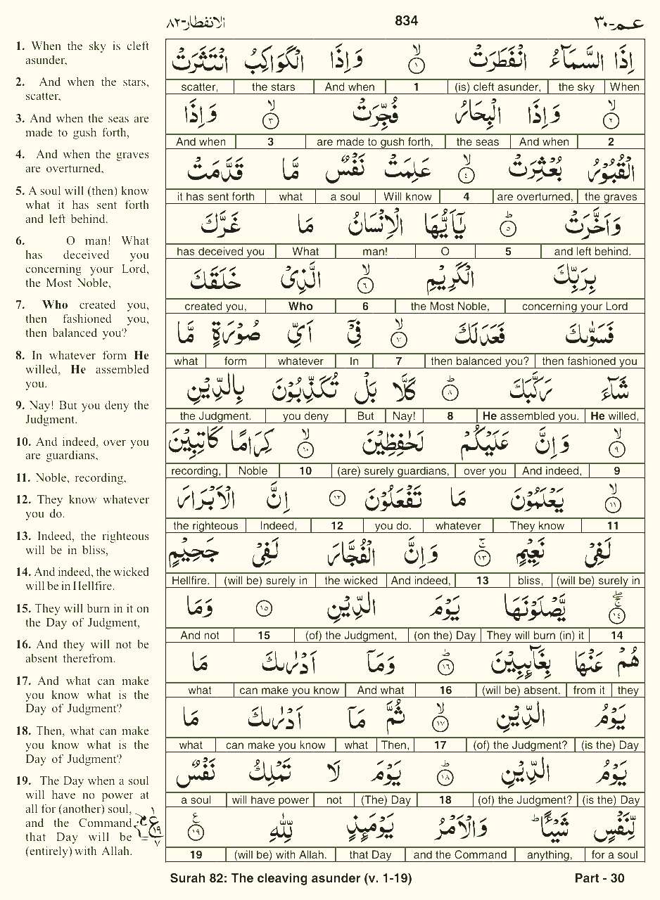 Quran English Parah 30 Page 9