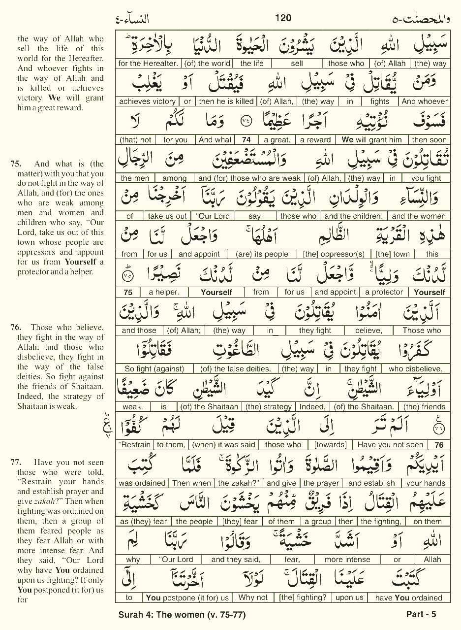 Quran English Parah 5 Page 11