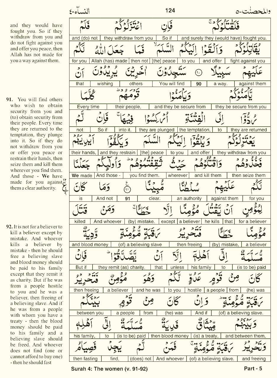 Quran English Parah 5 Page 15