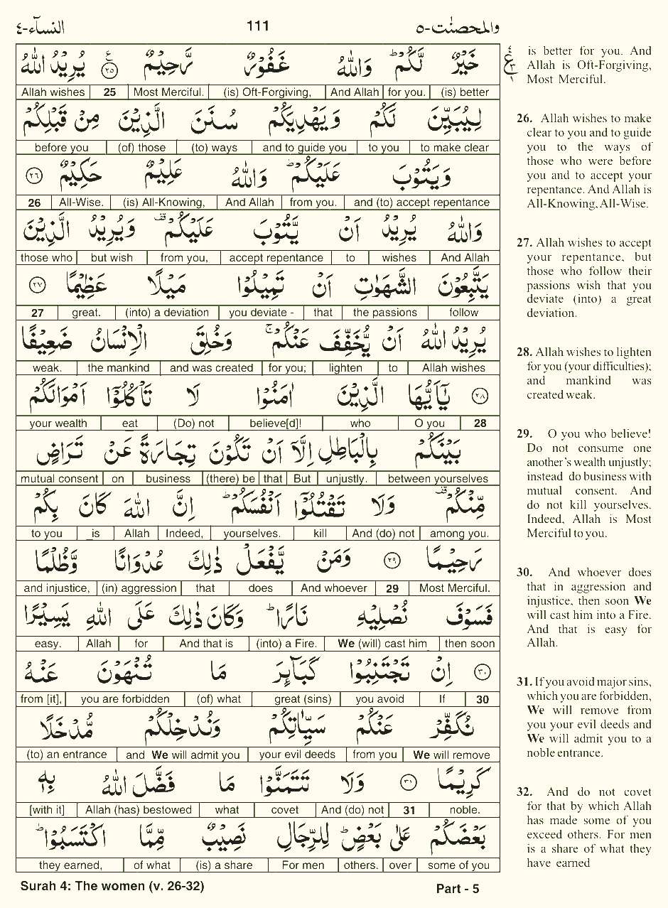 Quran English Parah 5 Page 2
