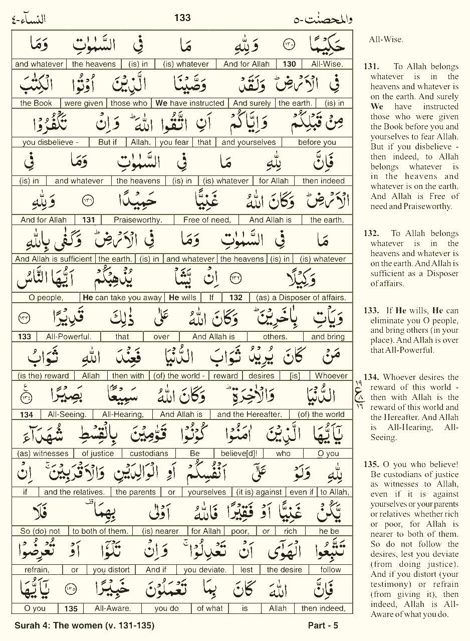 Quran English Parah 5 Page 24