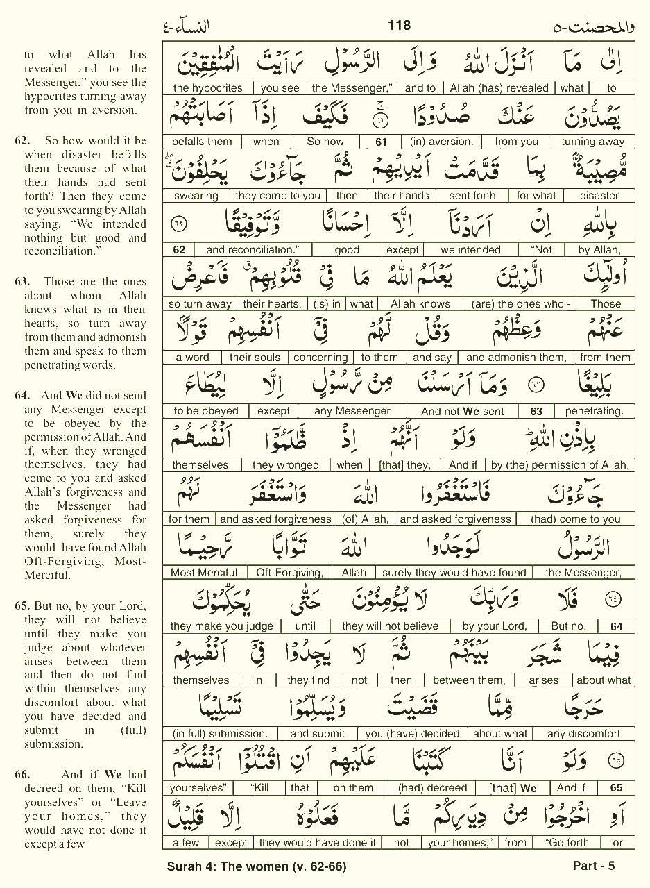Quran English Parah 5 Page 9