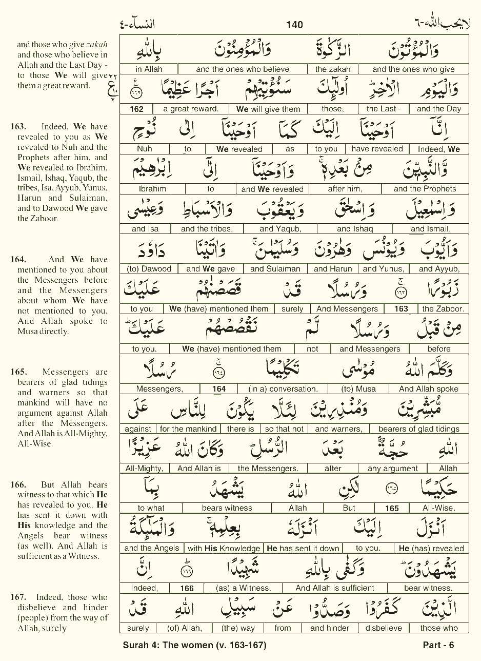 Quran English Parah 6 Page 4