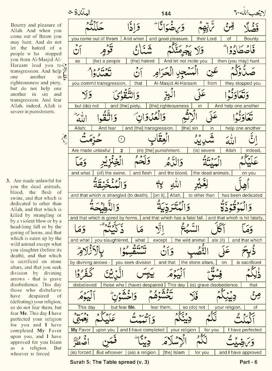 Quran English Parah 6 Page 8