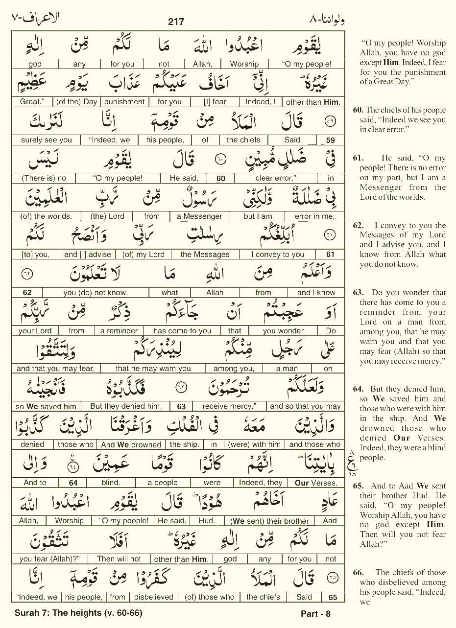 Quran English Parah 8 Page 24