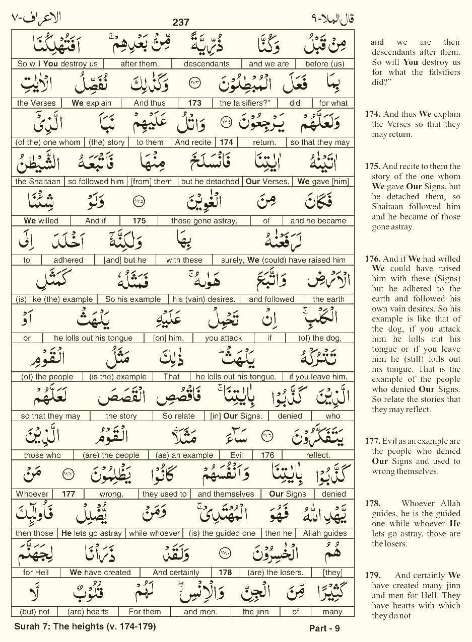 Quran English Parah 9 Page 16