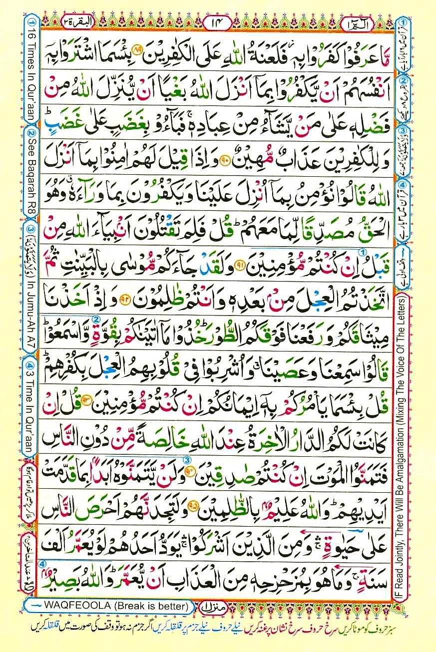 Quran Pak With Tajweed Parah 1 Page 14