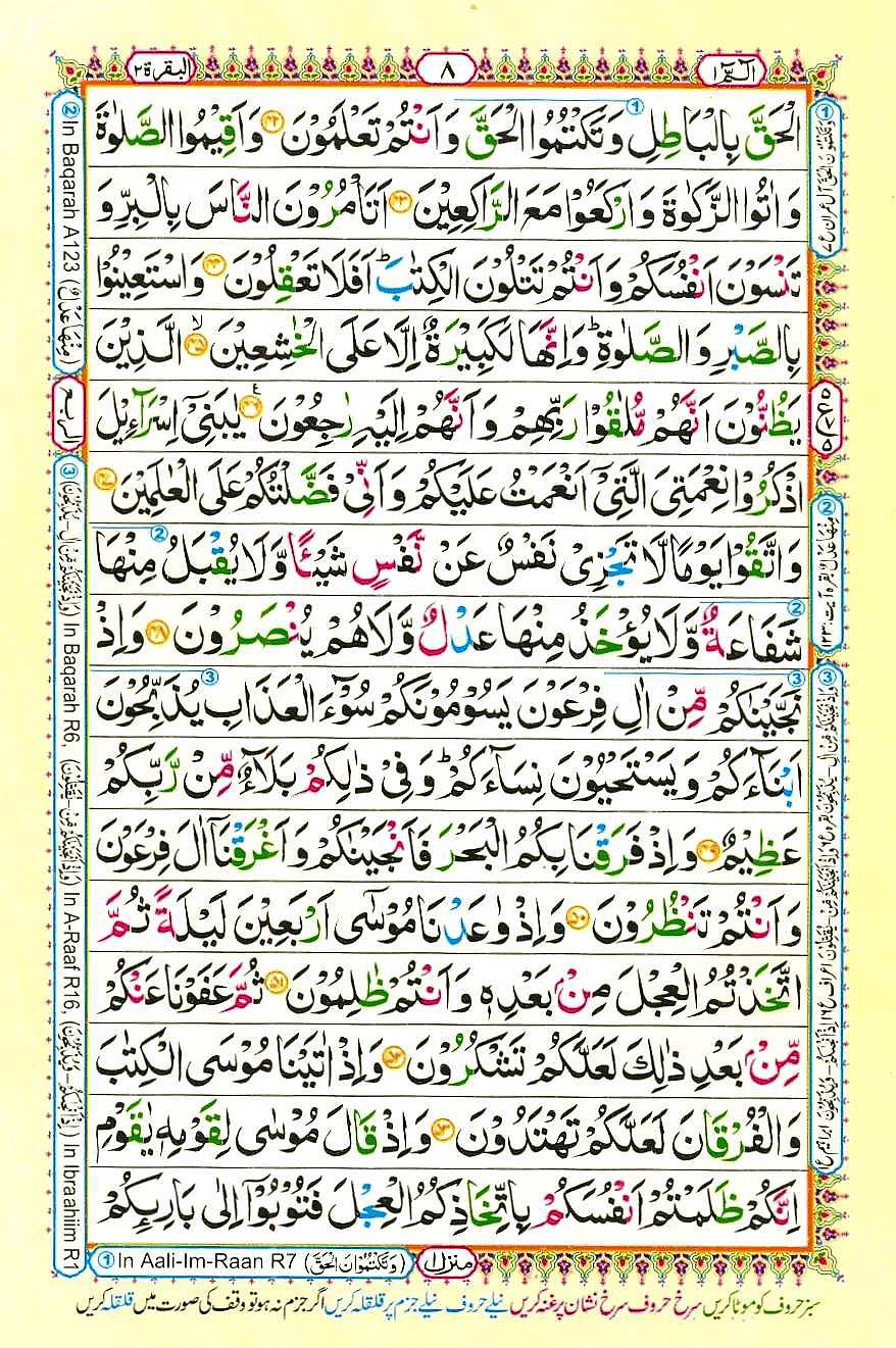 Quran Pak With Tajweed Parah 1 Page 8